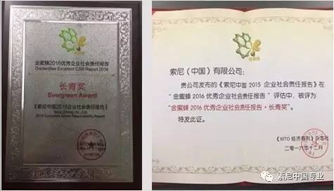 索尼中国入选 “2016年度中国公益企业” 索尼中国入选 “2016年度中国公益企业”